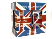 Union Jack Mugs & Coaster Set