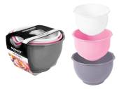 Set 3, plastic mixing bowls*
(19/21/24cm) Set 3, plastic mixing bowls*
(19/21/24cm)