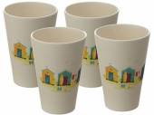 Pack 4, bamboo beach hut beakers.REDUCED FROM &pound;3.00