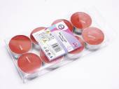 Pack 8, red tea light candles*