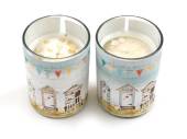 Seashore glass pot scented candle with stones - 2asstd* Seashore glass pot scented candle with stones - 2asstd*