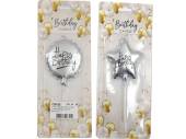 Silver birthday candles - 2asstd*