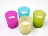 Pack 24, candles in glass pot, H6.5cm - 4cols* 30p each ! Pack 24, candles in glass pot, H6.5cm - 4cols* 30p each !