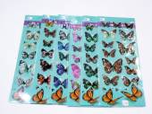 Card 16, assorted butterfly stickers - 6asstd.