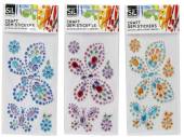 Gem butterfly stickers - 3asstd*