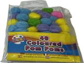 Pack 40, coloured pom poms.