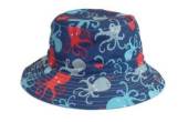 Childs cotton hat.
(blue octopus/white crab)