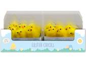 Pack 6, 4cm yellow chicks