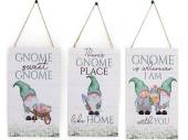 Hanging wooden gnome plaque (30x20cm) - 3asstd*