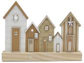 Natural wooden beach huts decoration  (24x15cm)