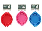Collapsible pet bowl (dia 16cm) - 3/cols* Collapsible pet bowl (dia 16cm) - 3/cols*