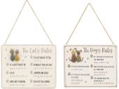 Wood cat or dog rules plaque.
(30x20cm)