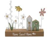 Home Sweet Home flower/house dec. L20cm