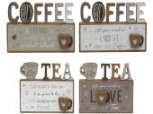 Wooden coffee/tea word dec - 4asstd*