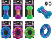 Strong rubber ring/bone dog toy - 3/cols* Strong rubber ring/bone dog toy - 3/cols*