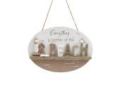 30cm oval wooden beach plaque.