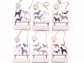 Hanging wood dog plaque - 6asstd.