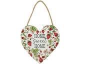 Wooden strawberry heart shaped plaque (16cm)*