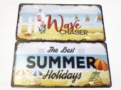 Metal beach plaque (30x15cm) - 2asstd*
