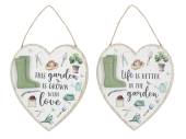 20cm heart shape garden plaque - 2asstd* USE FG364