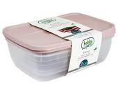 Set 2, 3ltr rectangle food boxes - asstd cols* (19x27x8cm)