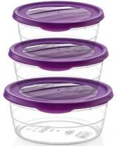 3pc round box storage set - asstd cols* (0.7-1.1-1.75ltr)