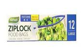 Box 12, large ziplock food bags (22x22cm)*