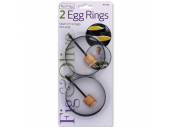 Pack 2, non-stick egg rings.