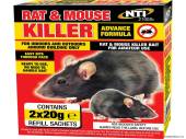 Rat and mouse killer*
(2x 20g sachets)