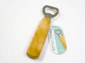 Wooden handled bottle opener.