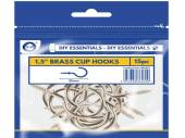 Pack 15, 1.5" brass cup hooks*