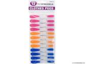 Pack 12, plastic clothes pegs* Pack 12, plastic clothes pegs*