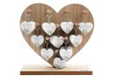 Wooden heart family/love/friends keyring - 5asstd.
