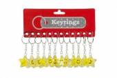 Asstd colours smiling star key ring.