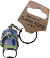 Flip flop bottle opener key ring.