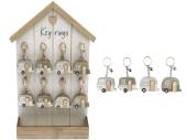 Wood caravan key ring (4x6cm) - 4asstd. ADD 40 FOR DISPLAY.