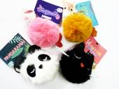 Animal pom pom key ring - (unicorn/panda/llama/cat)