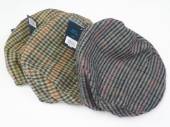 Mens asstd check design flat cap, (one size) - 3/cols.