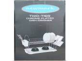 Chrome/white two-tier dish drainer*