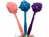 Bath brush with handle - 3/cols*