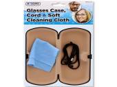 Glasses case with cord and clean cloth.