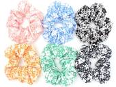 11cm floral print scrunchie - 6asstd.