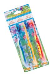 Pack 3, children&rsquo;s soft bristle toothbrushes^