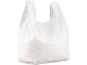 Pack 100, White vest style carrier bags*  (11x17x21")
