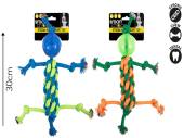 Rubber ball and rope toy - 2/cols* Rubber ball and rope toy - 2/cols*