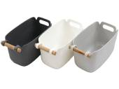 P/p storage basket with wood handle - 3/cols*
(25x15x12cm)