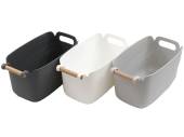 P/p storage basket with wood handle - 3/cols*
(31x18x15cm)