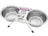S/steel double pet bowls with stand* S/steel double pet bowls with stand*