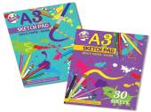 Pack 20 sheets A3 white paper sketch pad - 2asstd* Pack 20 sheets A3 white paper sketch pad - 2asstd*