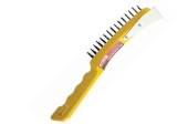 4row plastic wire brush with scraper*